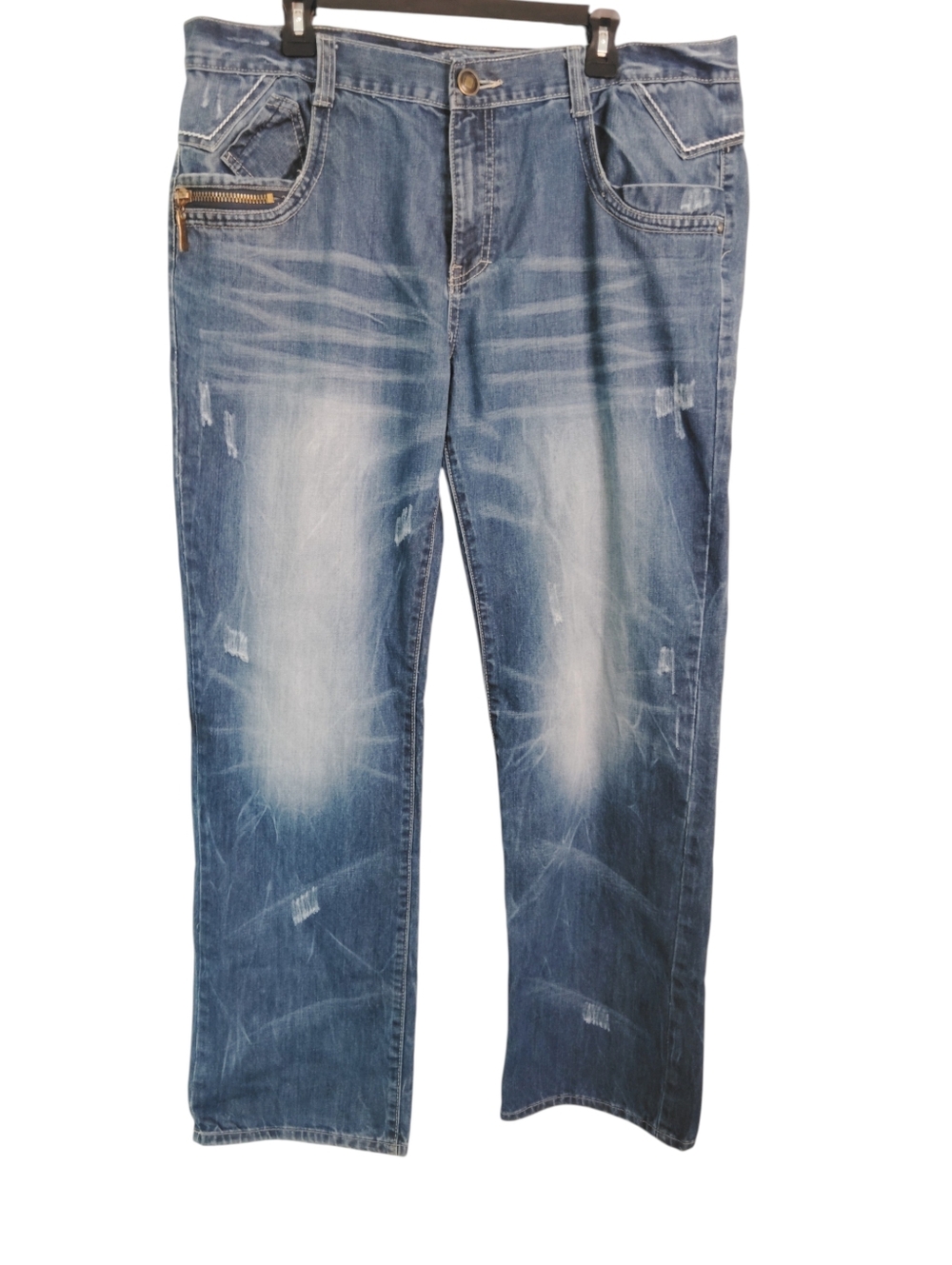 Smash Blue Distressed Straight-Leg Jeans‎ Sz 40